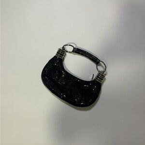 y2k style black chainmail bracelet style bag